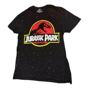 Women's Black Jurassic Park Short Sleeve Tee Shirt